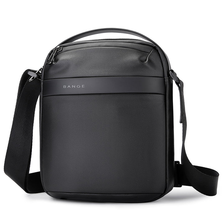 Bange Crossbody Shoulder Messenger Bag for everyday use, versatile and durable for men, ideal for work or casual outings, front view, black colour.