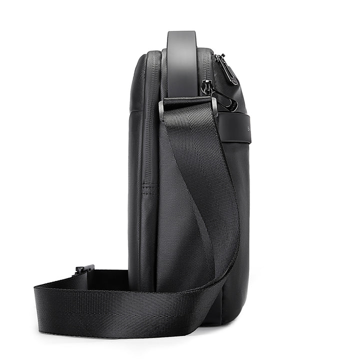 Bange Crossbody Shoulder Messenger Bag for everyday use, versatile and durable for men, ideal for work or casual outings, side view, black colour.