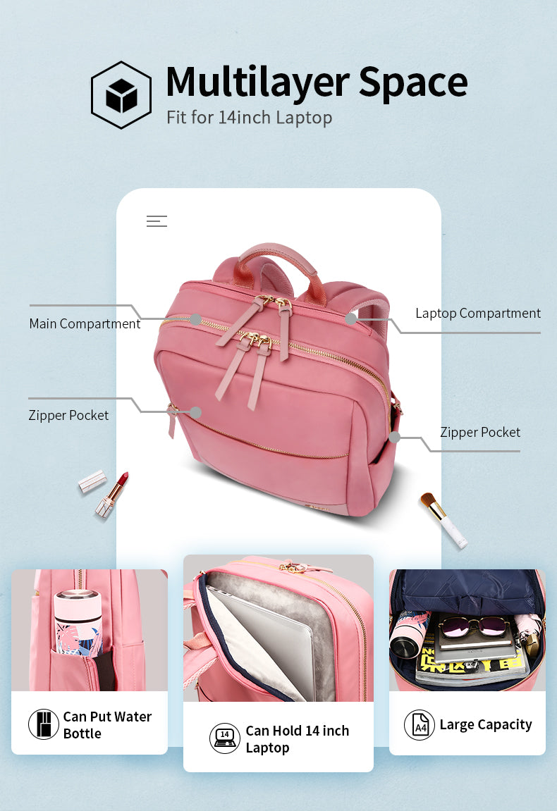 Bopai City-S Laptop backpack for women peach