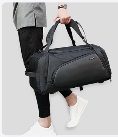 Weekender Duffle Gym Bag with Shoe Compartment Convertible Holdall Backpack 35 Litre for Travel and Adventure